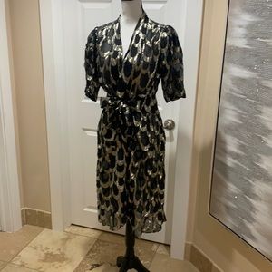 Gold And Black Sheer Dress